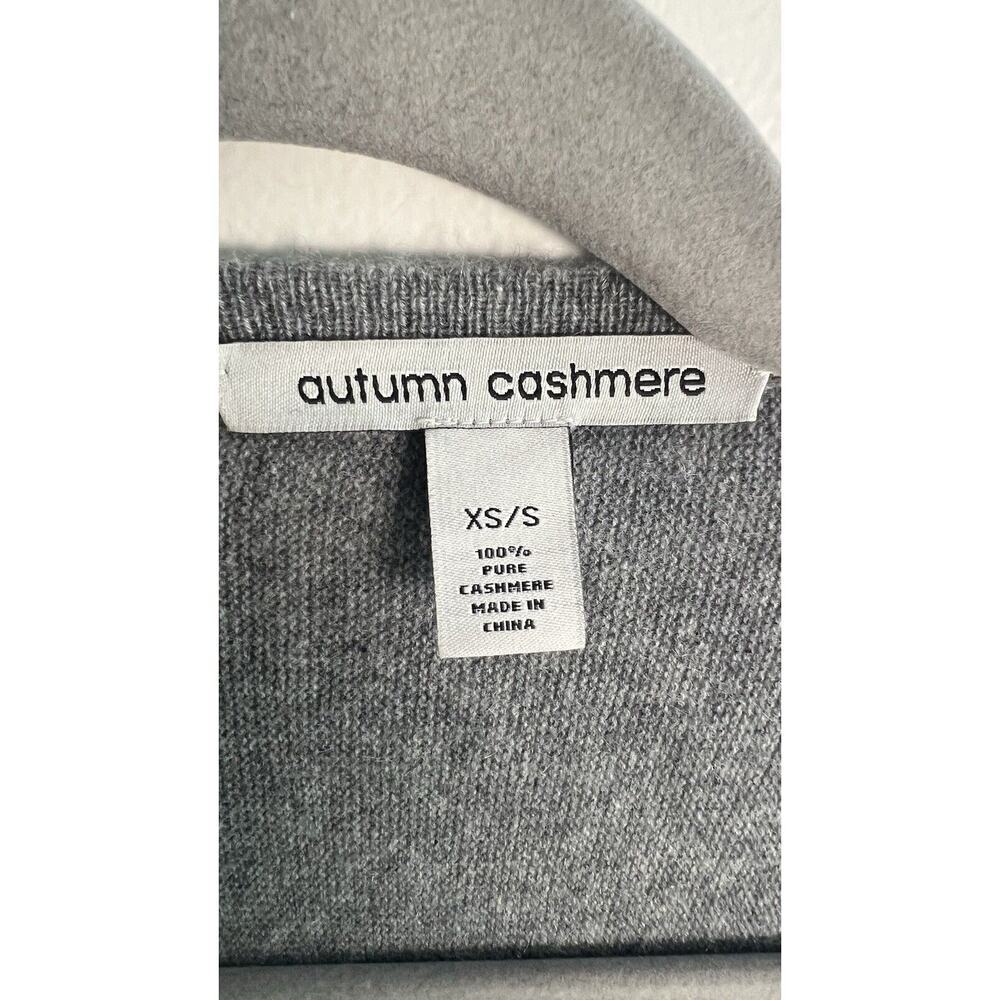 Autumn Cashmere Womens Kimono Sleeve Grey & Pink Striped Clasp Neck Sz S Poncho - Picture 9 of 10